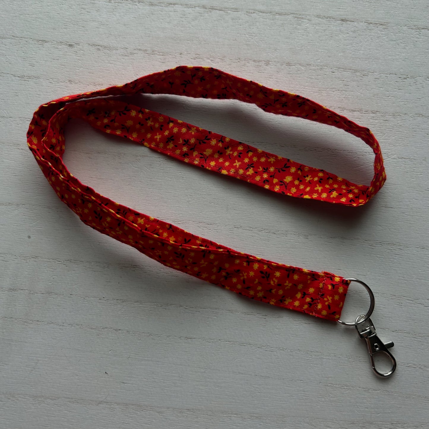 Red Floral Lanyard