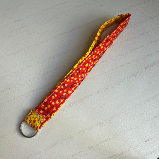 Red & Yellow Floral Lanyard