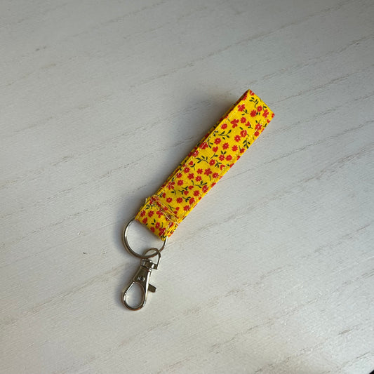 Yellow Floral Mini Lanyard