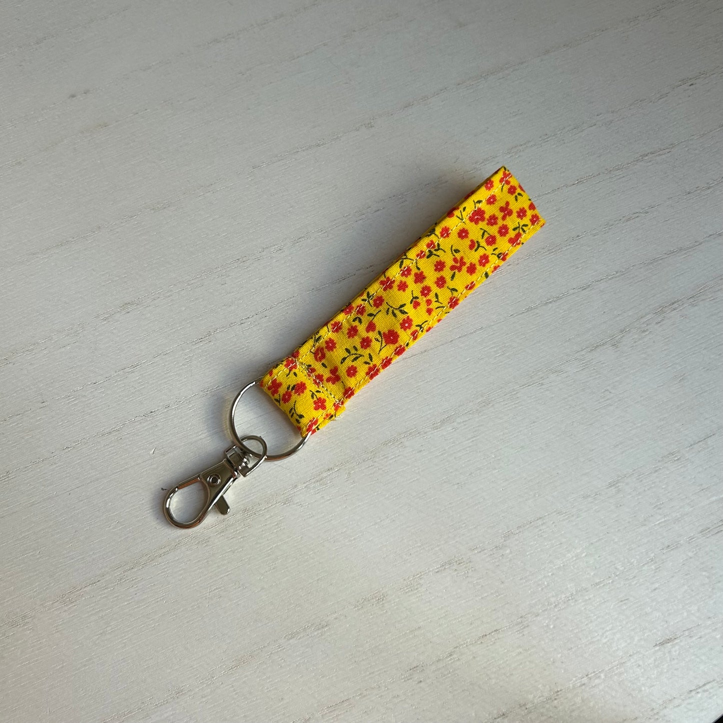 Yellow Floral Mini Lanyard