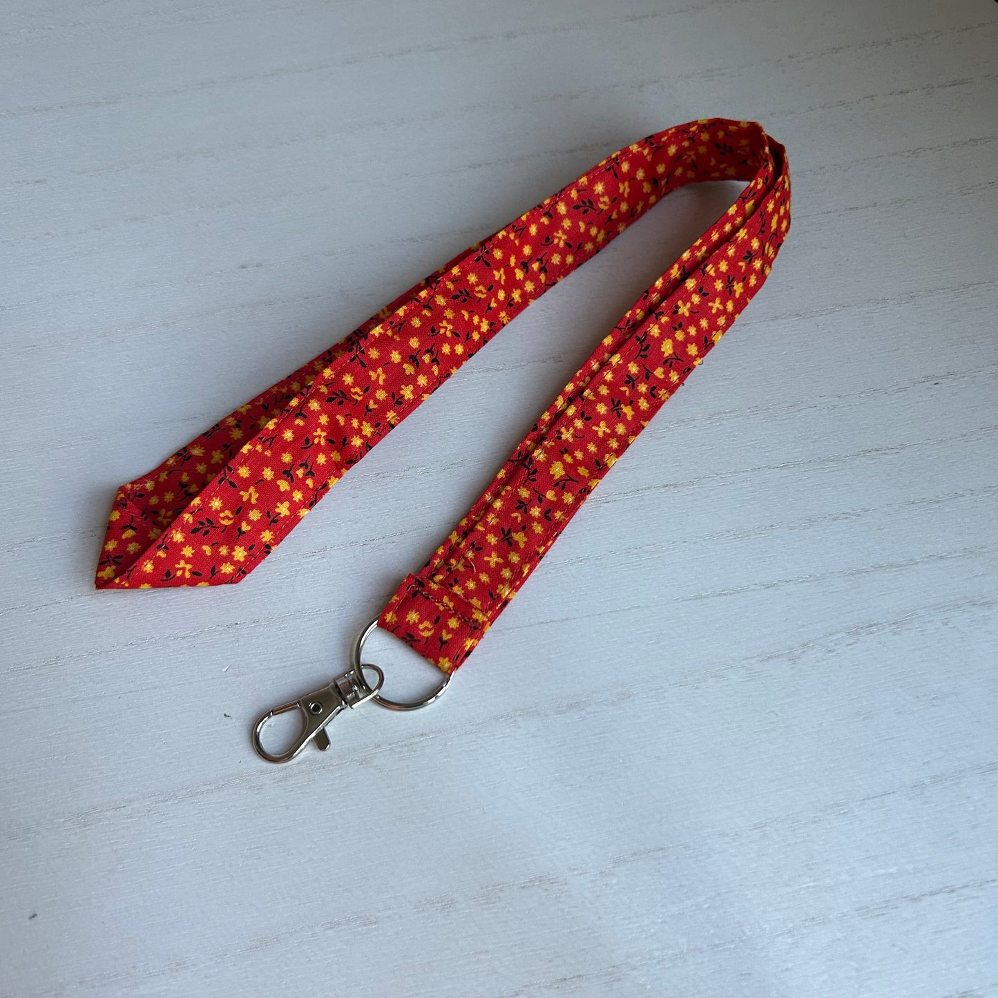 Red Floral Lanyard