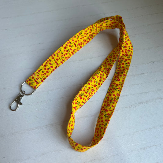Yellow Floral Lanyard