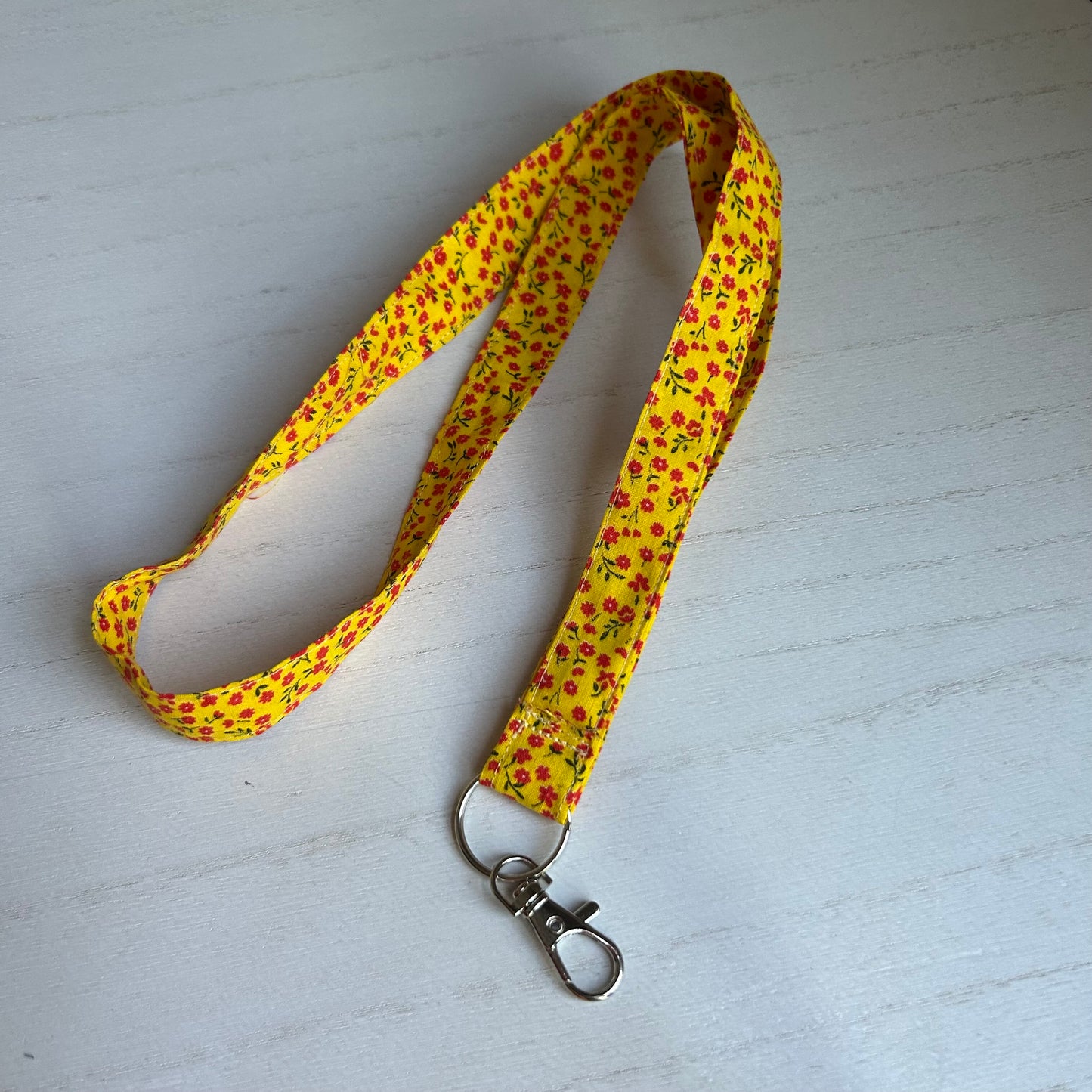 Yellow Floral Lanyard