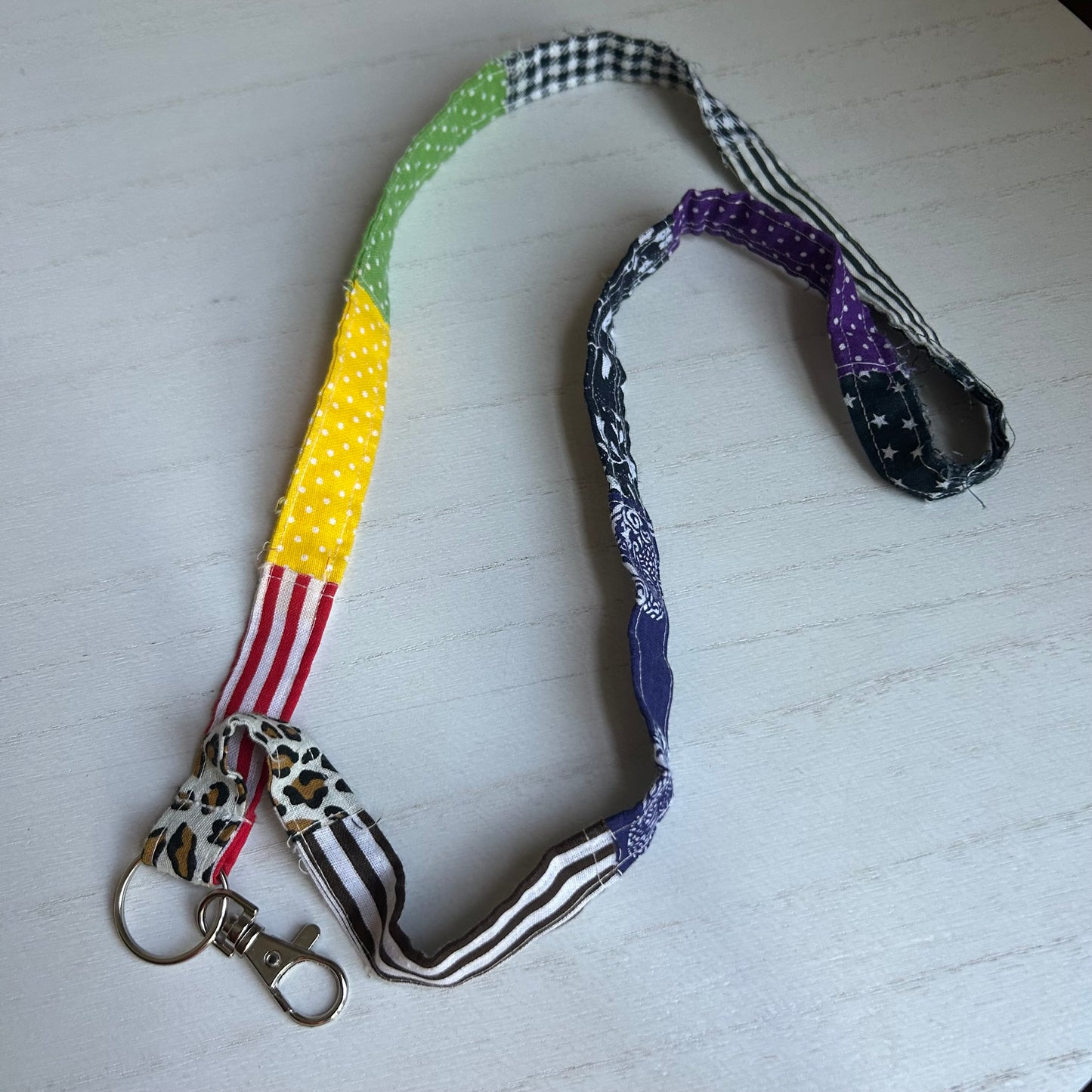 Rainbow Patchwork Lanyard