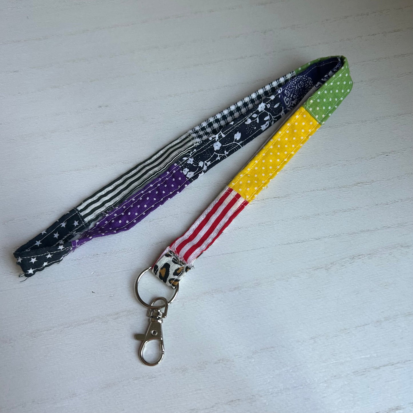 Rainbow Patchwork Lanyard