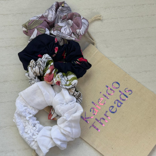 Four Florals Scrunchies 4 Pack