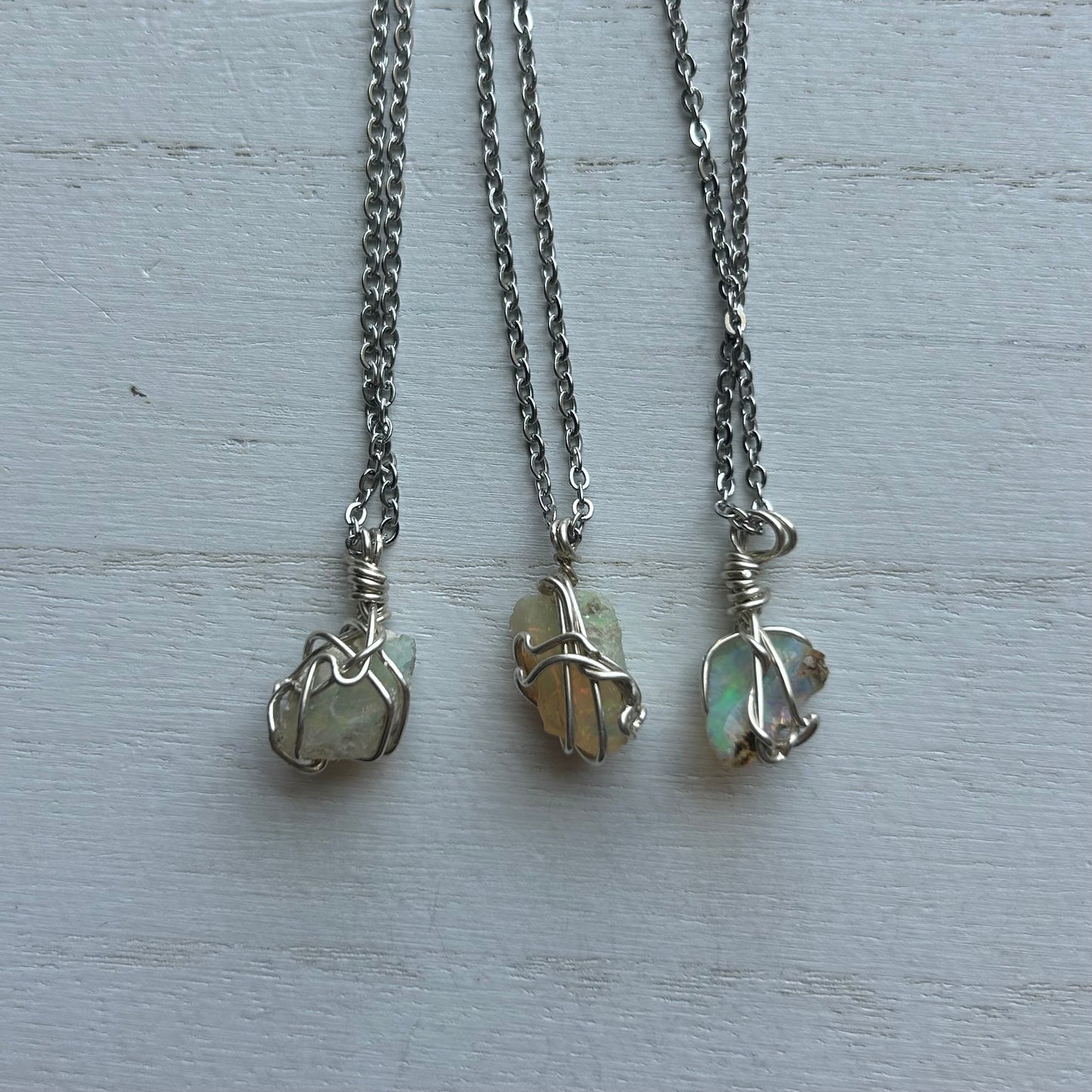 Ethiopian Opal Sterling Silver Necklace