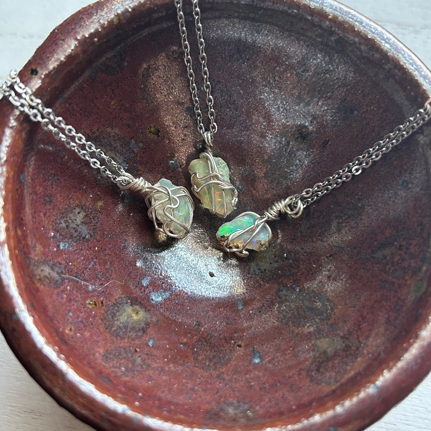 Ethiopian Opal Sterling Silver Necklace