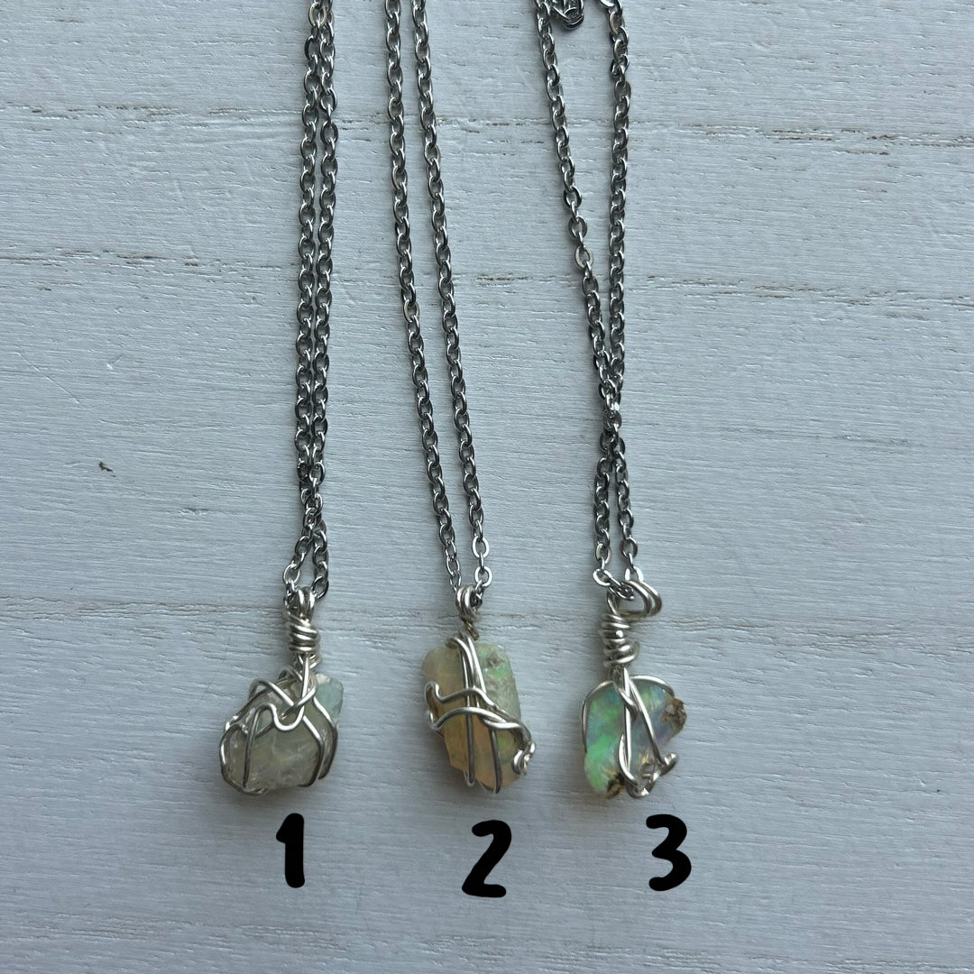 Ethiopian Opal Sterling Silver Necklace