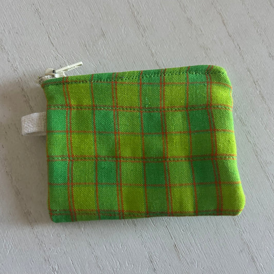 Green Plaid Card Wallet
