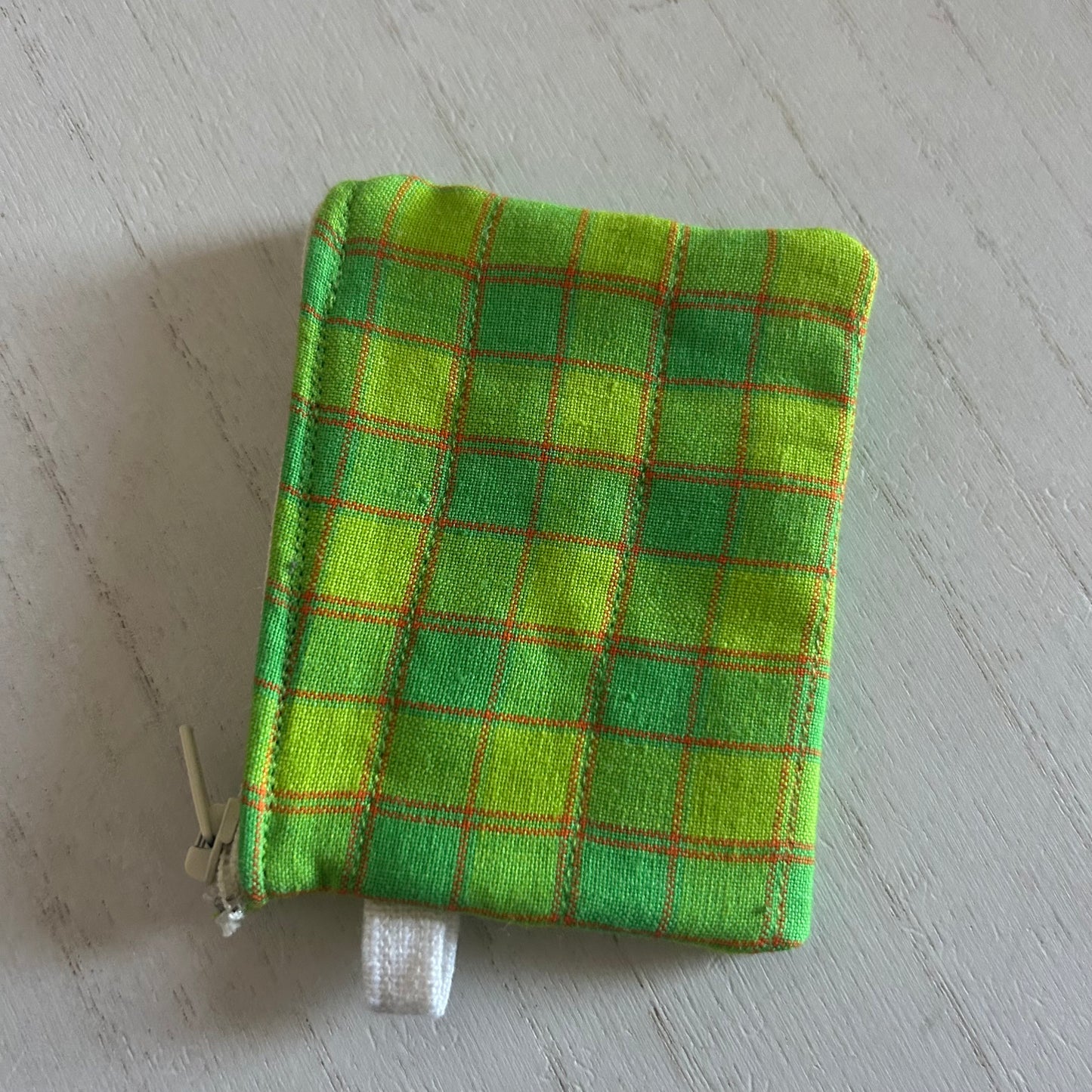 Green Plaid Card Wallet