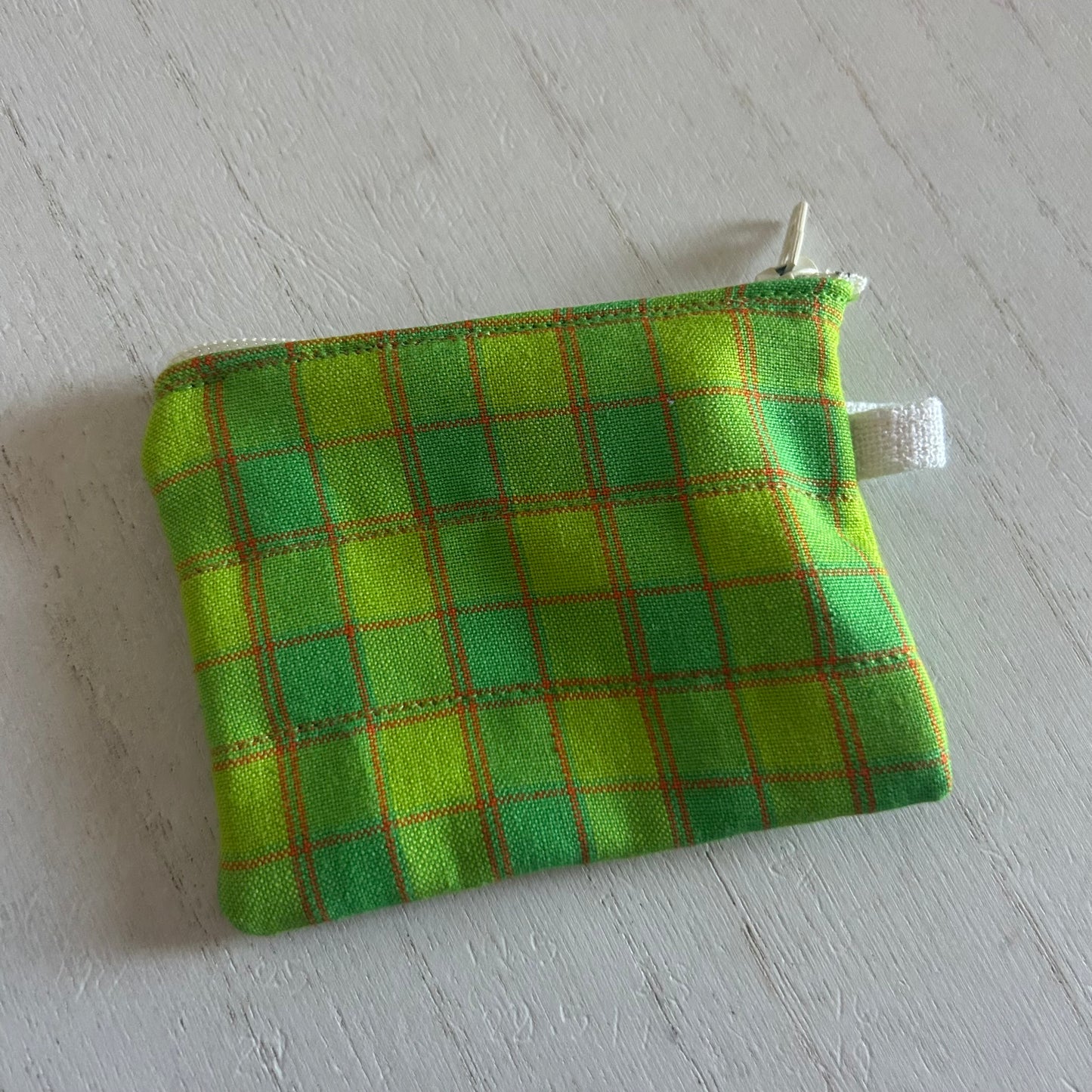 Green Plaid Card Wallet