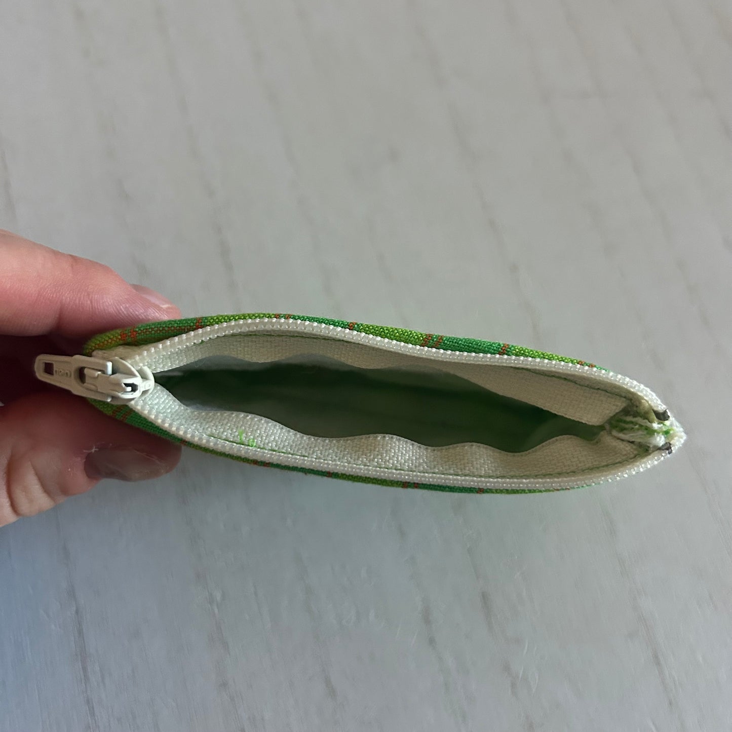 Green Plaid Card Wallet