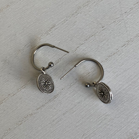 Compass Hoop Earrings