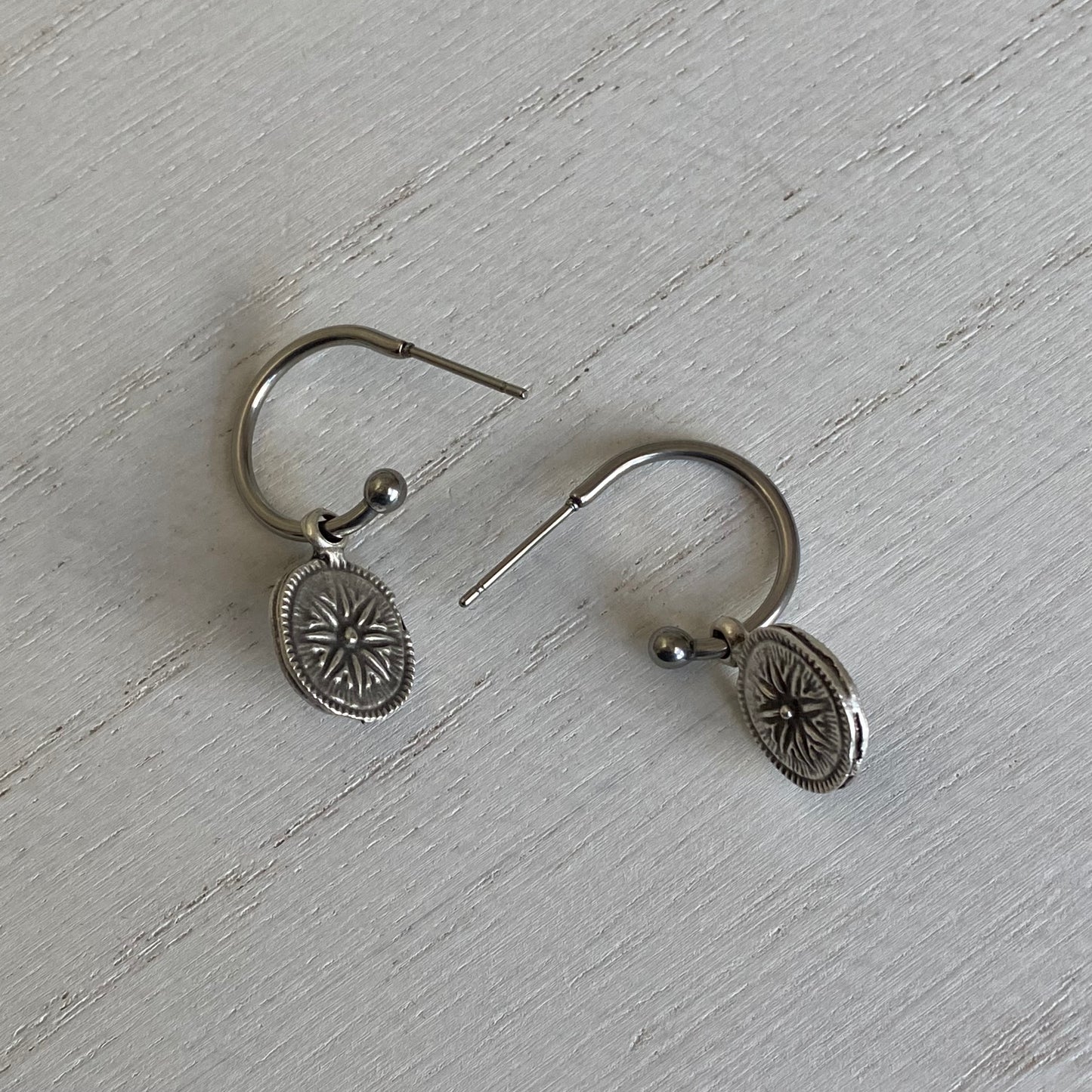 Compass Hoop Earrings