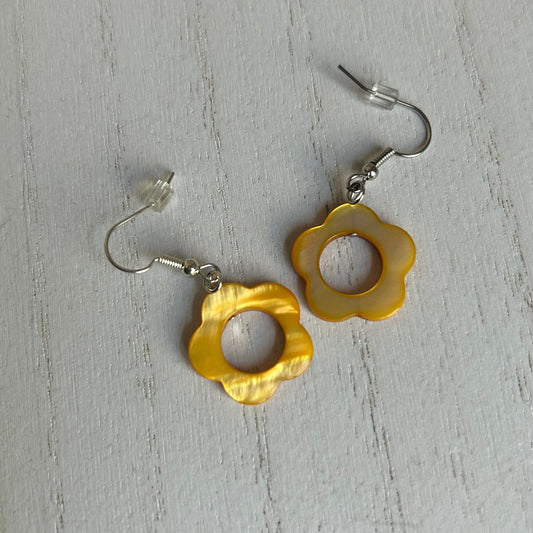 Orange Flower Earrings (Small)