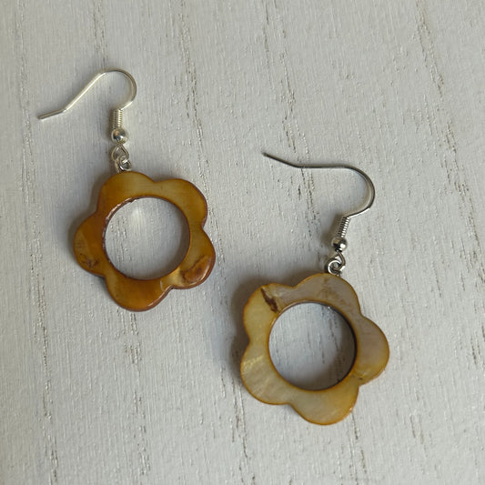 Orange Flower Earrings (Large)