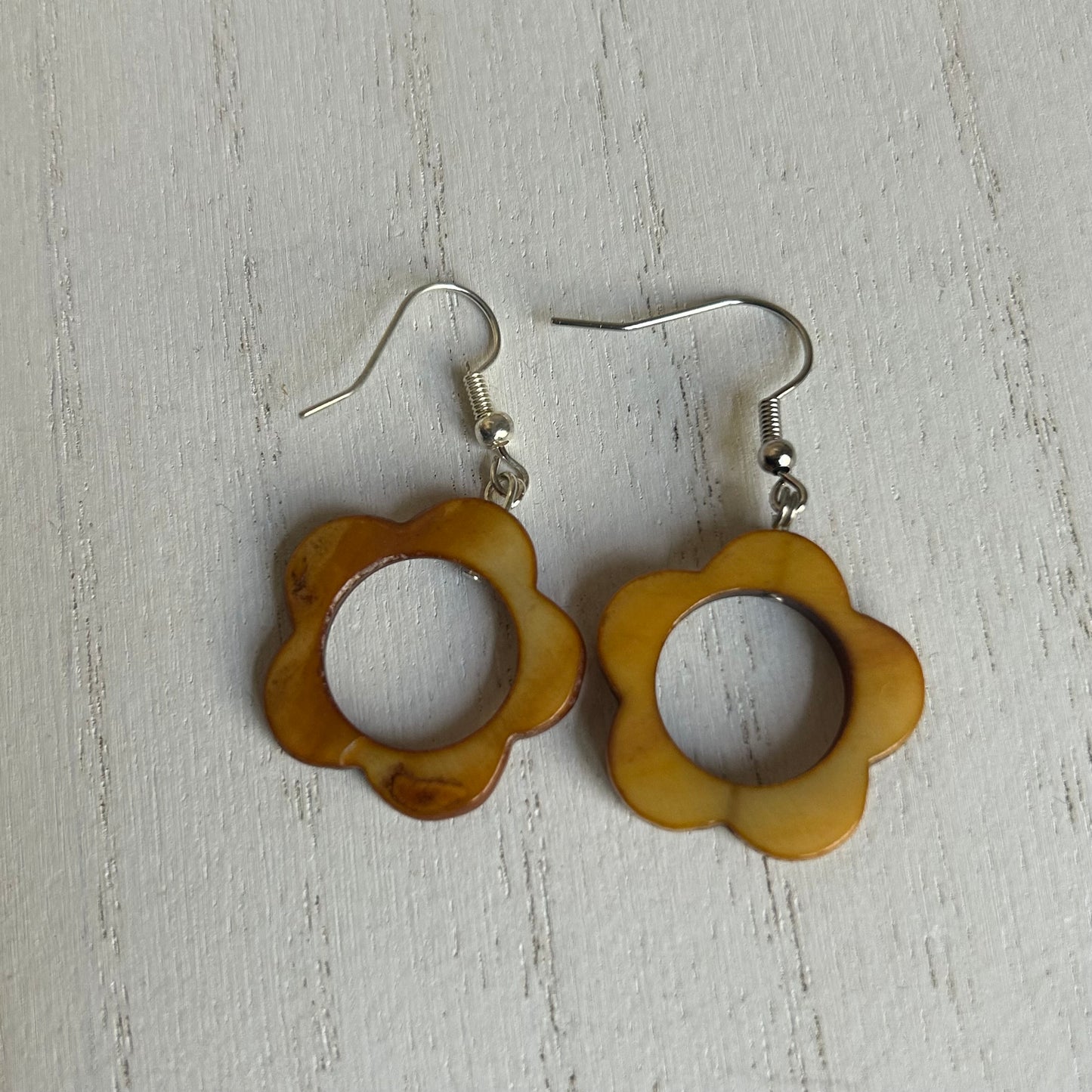 Orange Flower Earrings (Large)