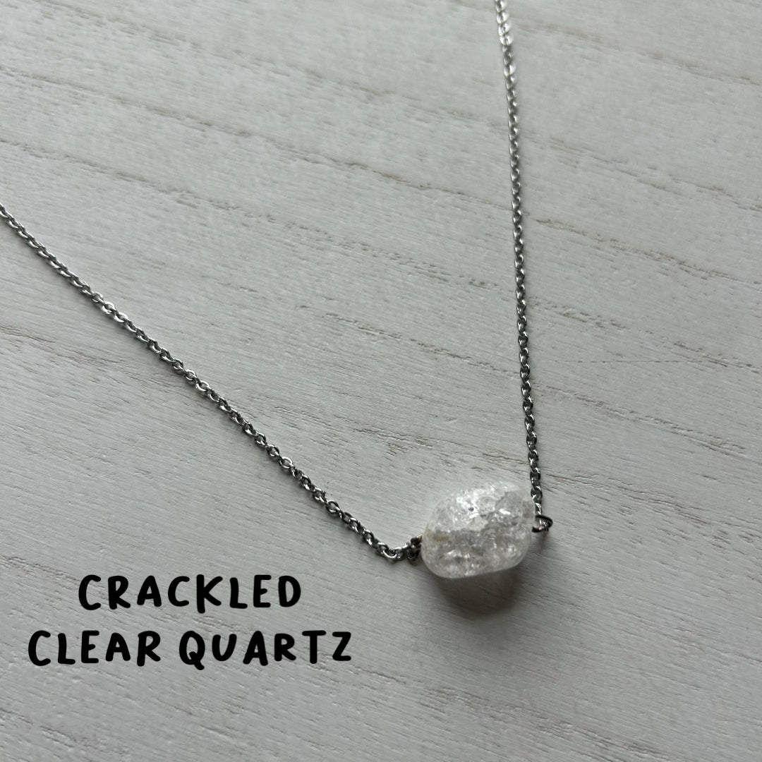 Cracked Clear Quartz Necklace
