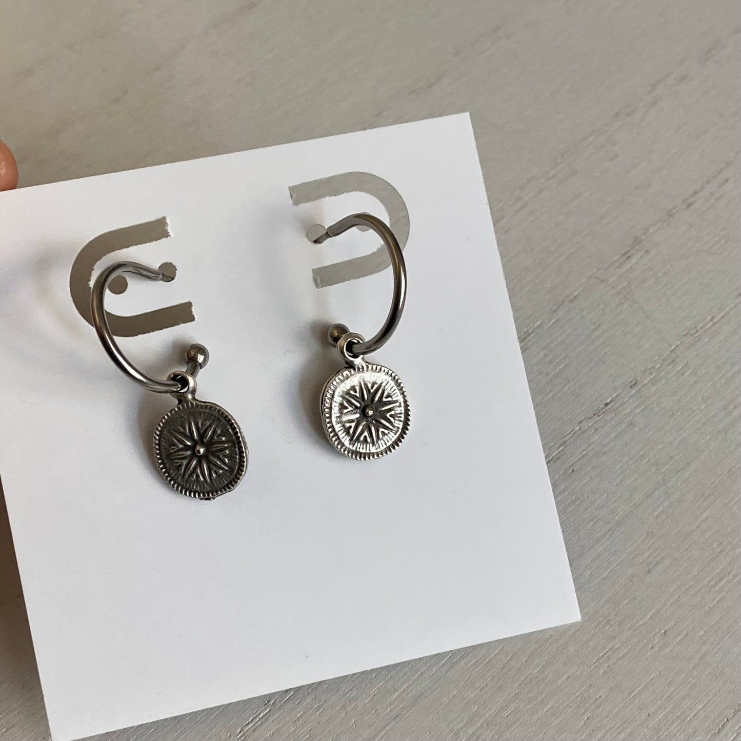Compass Hoop Earrings