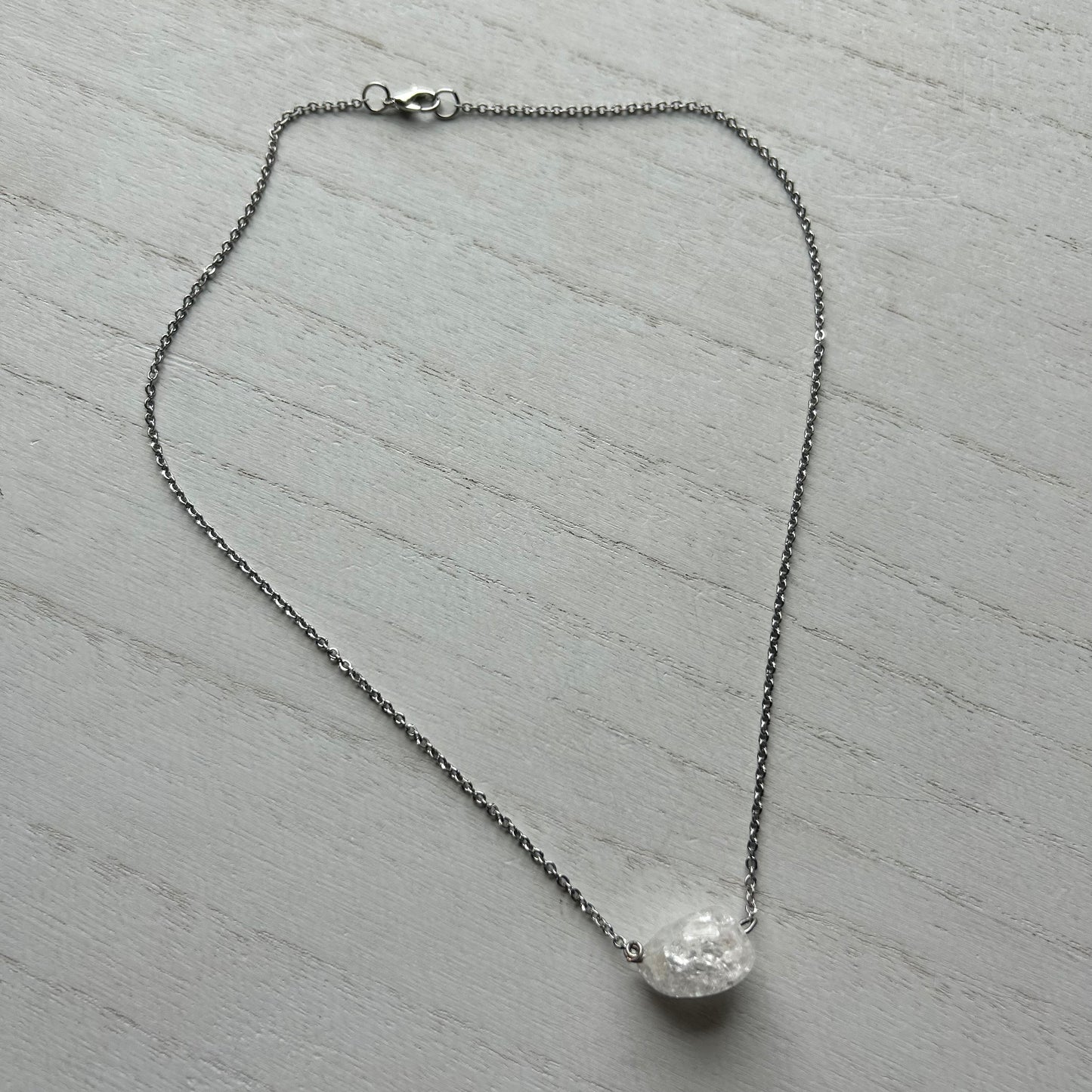 Cracked Clear Quartz Necklace