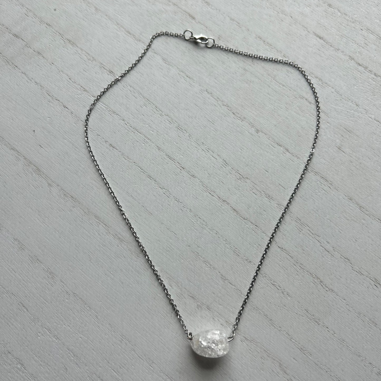Cracked Clear Quartz Necklace