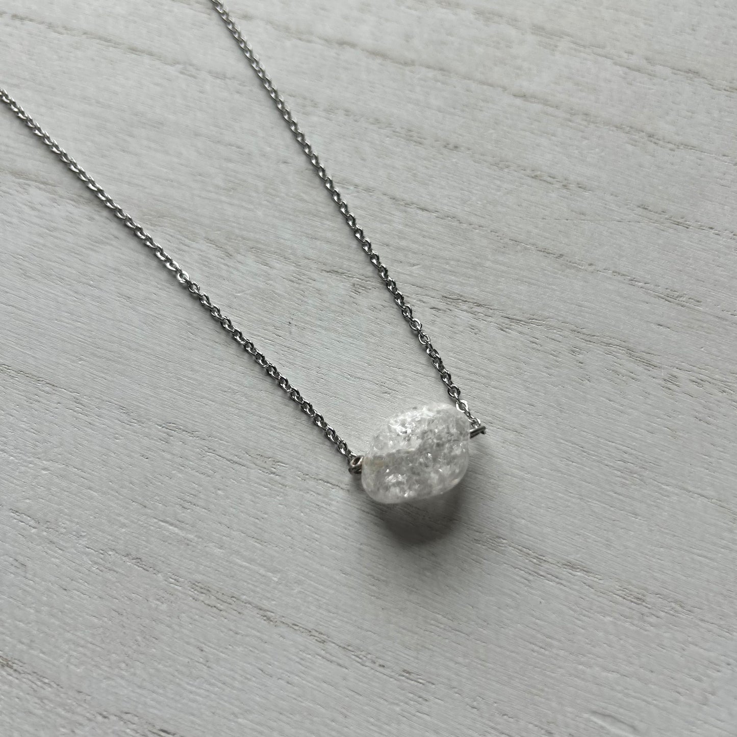 Cracked Clear Quartz Necklace